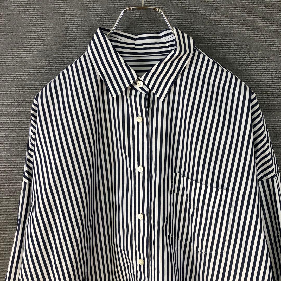 Curensology ＜＆RC＞ビッグシャツ F ネイビー ストライプ