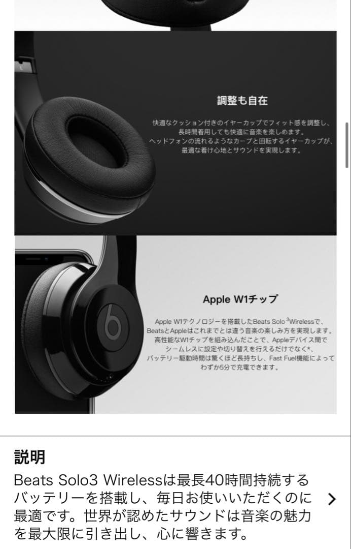 ★極美品★ Beats ワイヤレスヘッドホン 収納ケース付き