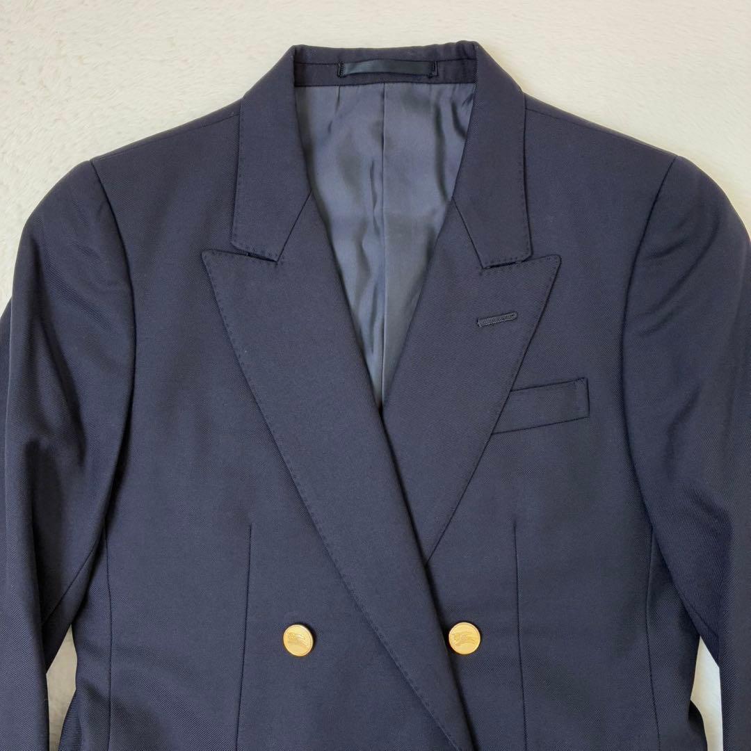 バーバリーズ　紺ブレ　金ボタン　ダブル　ブレザー　ネイビー　ジャケット　7AB
