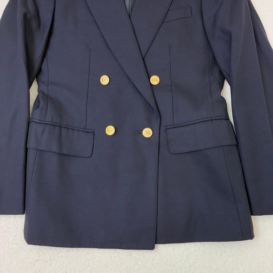 バーバリーズ　紺ブレ　金ボタン　ダブル　ブレザー　ネイビー　ジャケット　7AB
