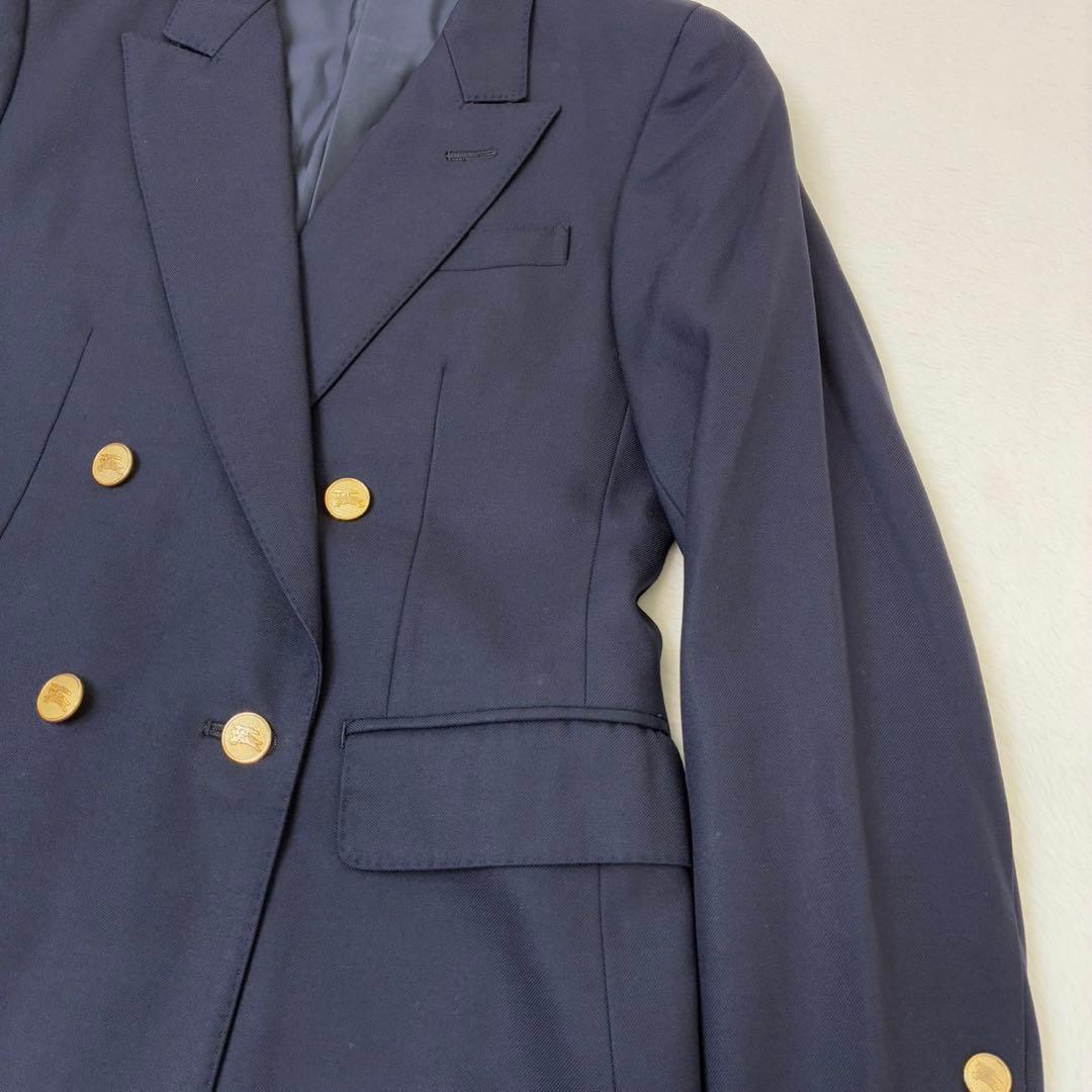 バーバリーズ　紺ブレ　金ボタン　ダブル　ブレザー　ネイビー　ジャケット　7AB