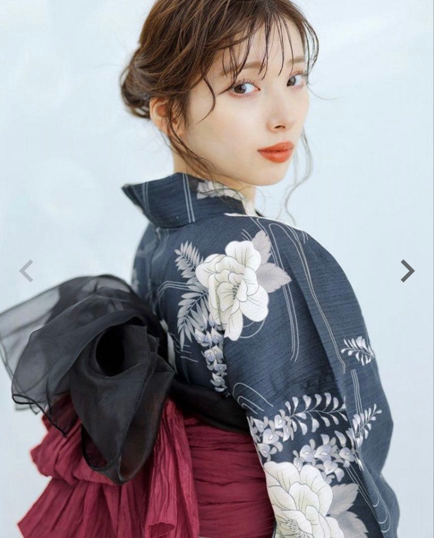 【凪の藤ながれ】浴衣5点セット(ゆかた・帯・下駄・着付けマニュアル・腰ひも)