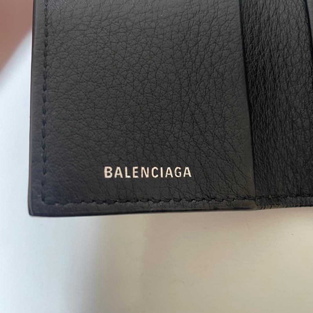 バレンシアガ ペーパー 6連キーケース 美品 黒 カーフレザー　シボ加工