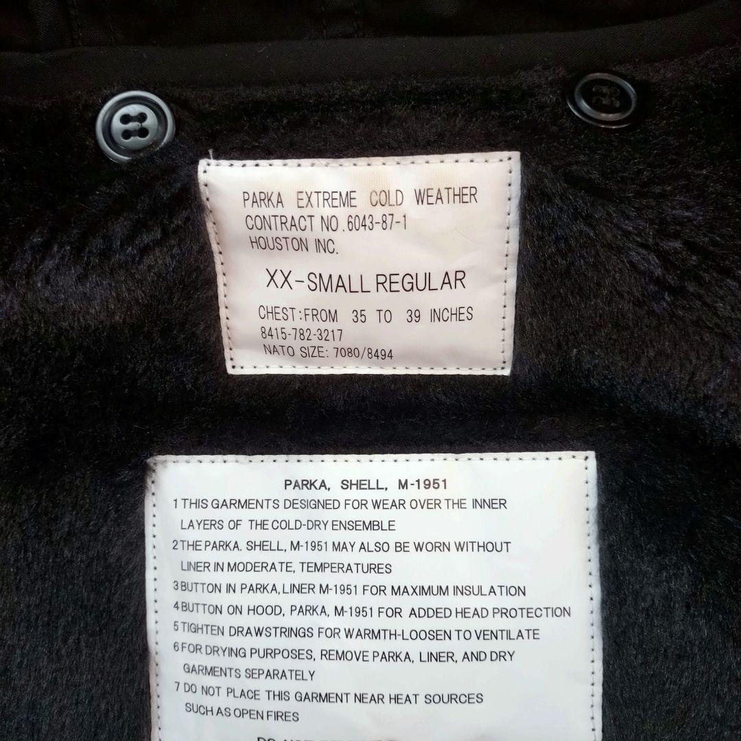 【美品】ヒューストン M-51 モッズコート　ライナー付き　黒　XXS