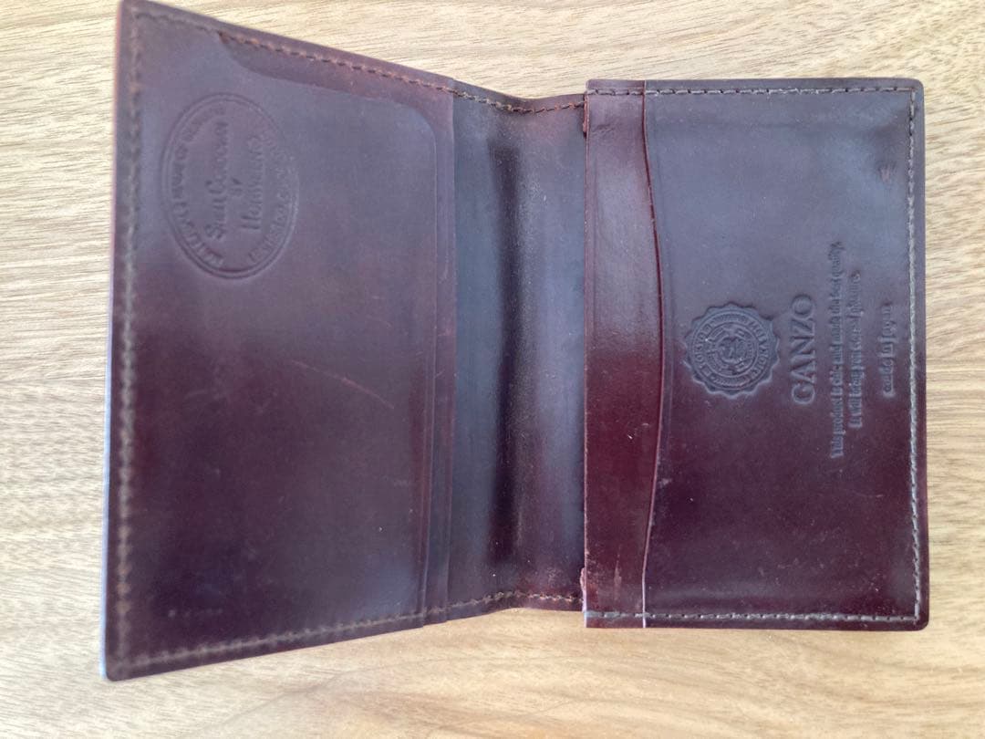 【もちzo】GANZO ホーウィンシェルコードバン 名刺入れ バーガンディ