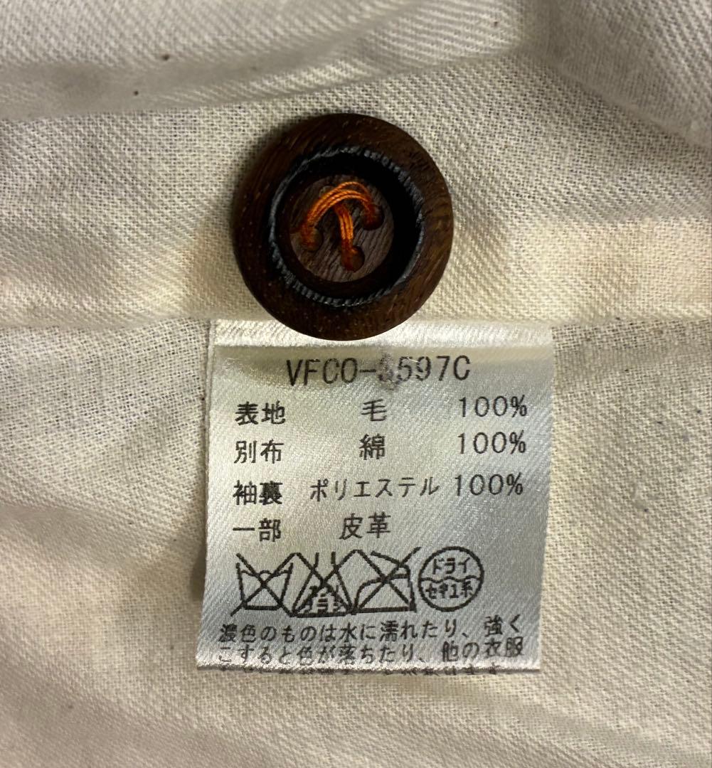 高級　VM　ヴーム　ダブルブレスト フード付き コート　パーカー　レザー　S