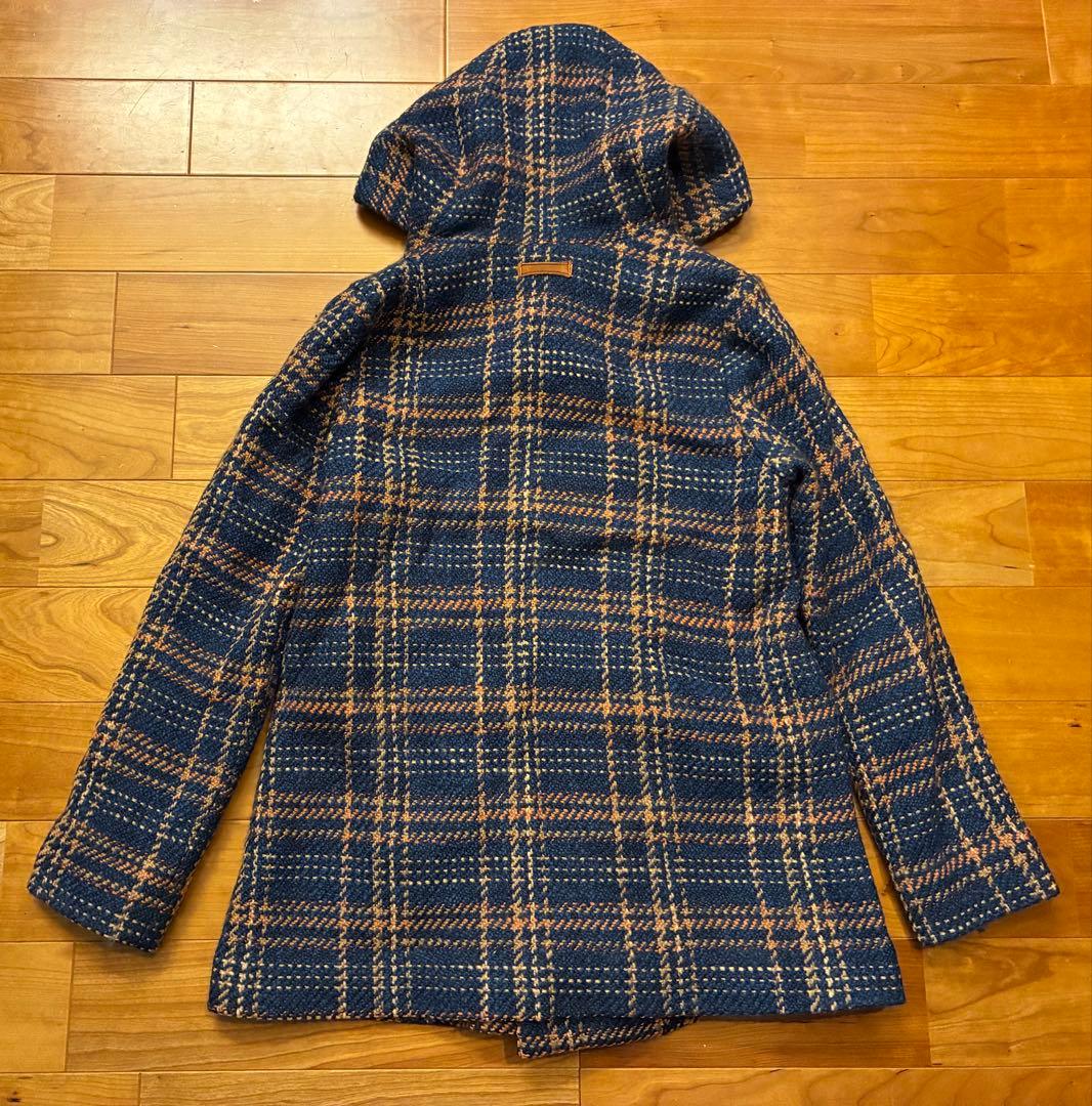 高級　VM　ヴーム　ダブルブレスト フード付き コート　パーカー　レザー　S