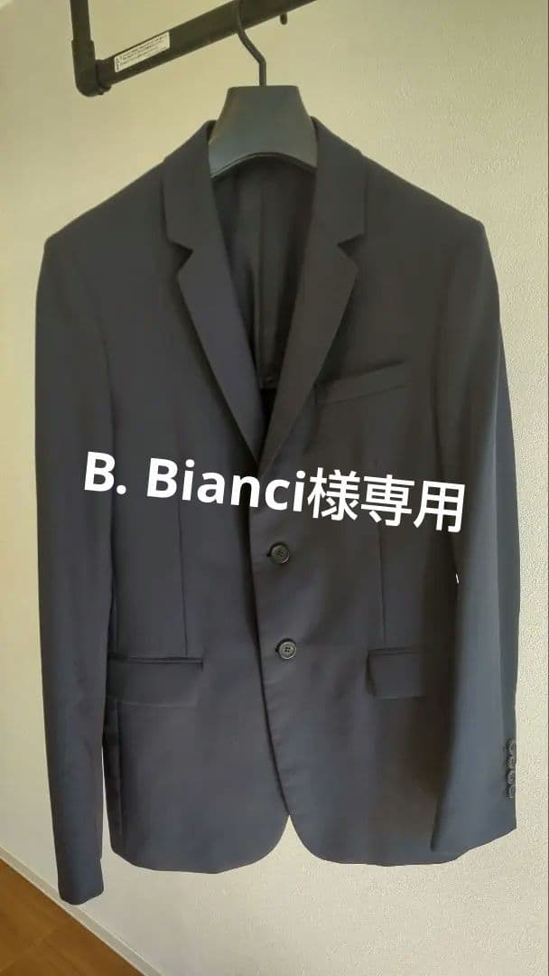 プラダスーツセットアップ　46 紺色　モヘヤ混生地