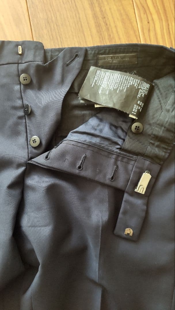 プラダスーツセットアップ　46 紺色　モヘヤ混生地