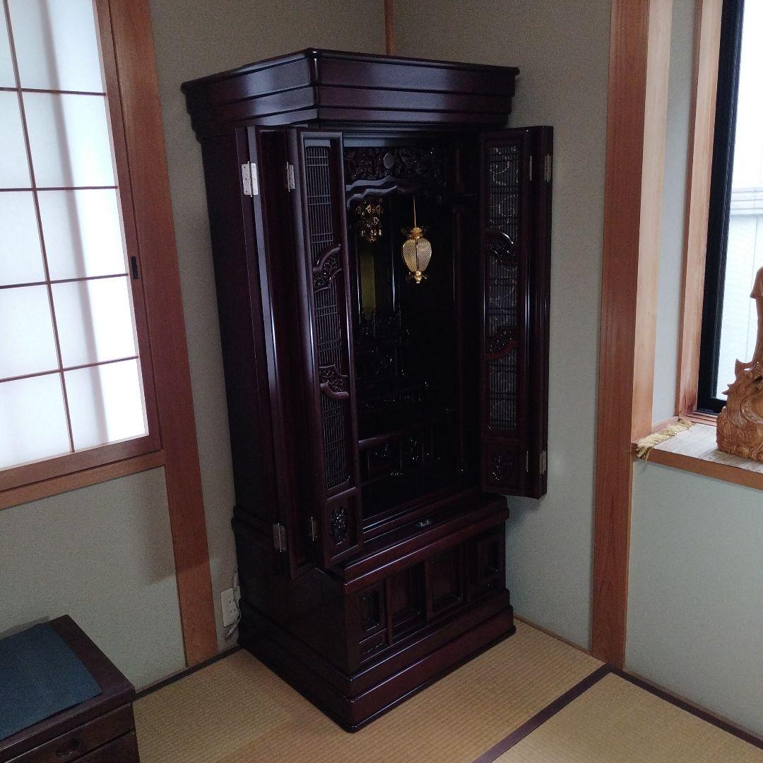 仏壇（紫壇調·仏具セット付き)未使用に近い