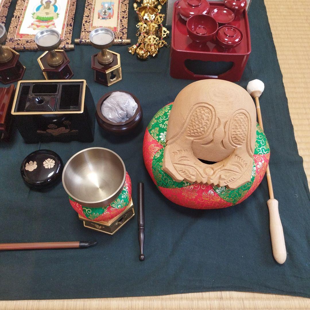 仏壇（紫壇調·仏具セット付き)未使用に近い