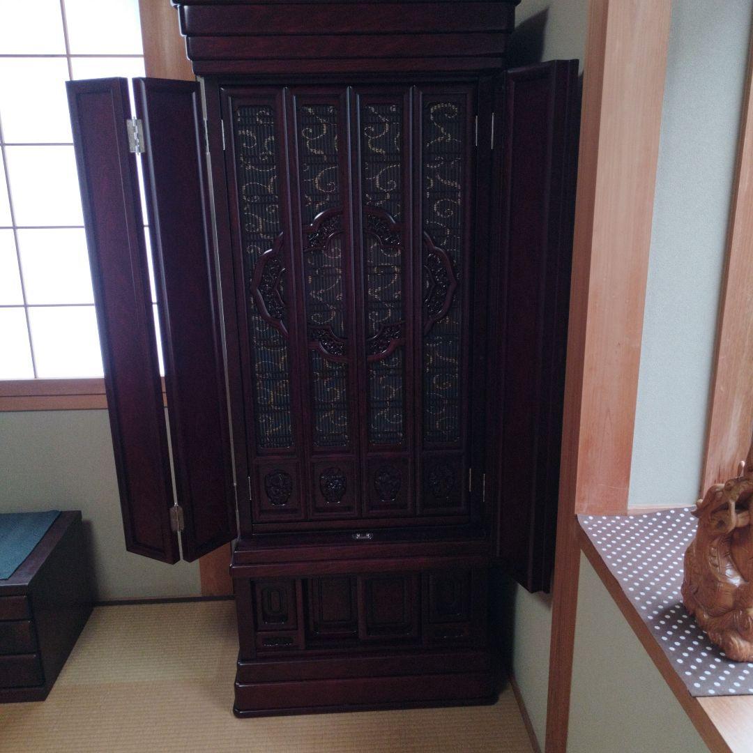 仏壇（紫壇調·仏具セット付き)未使用に近い