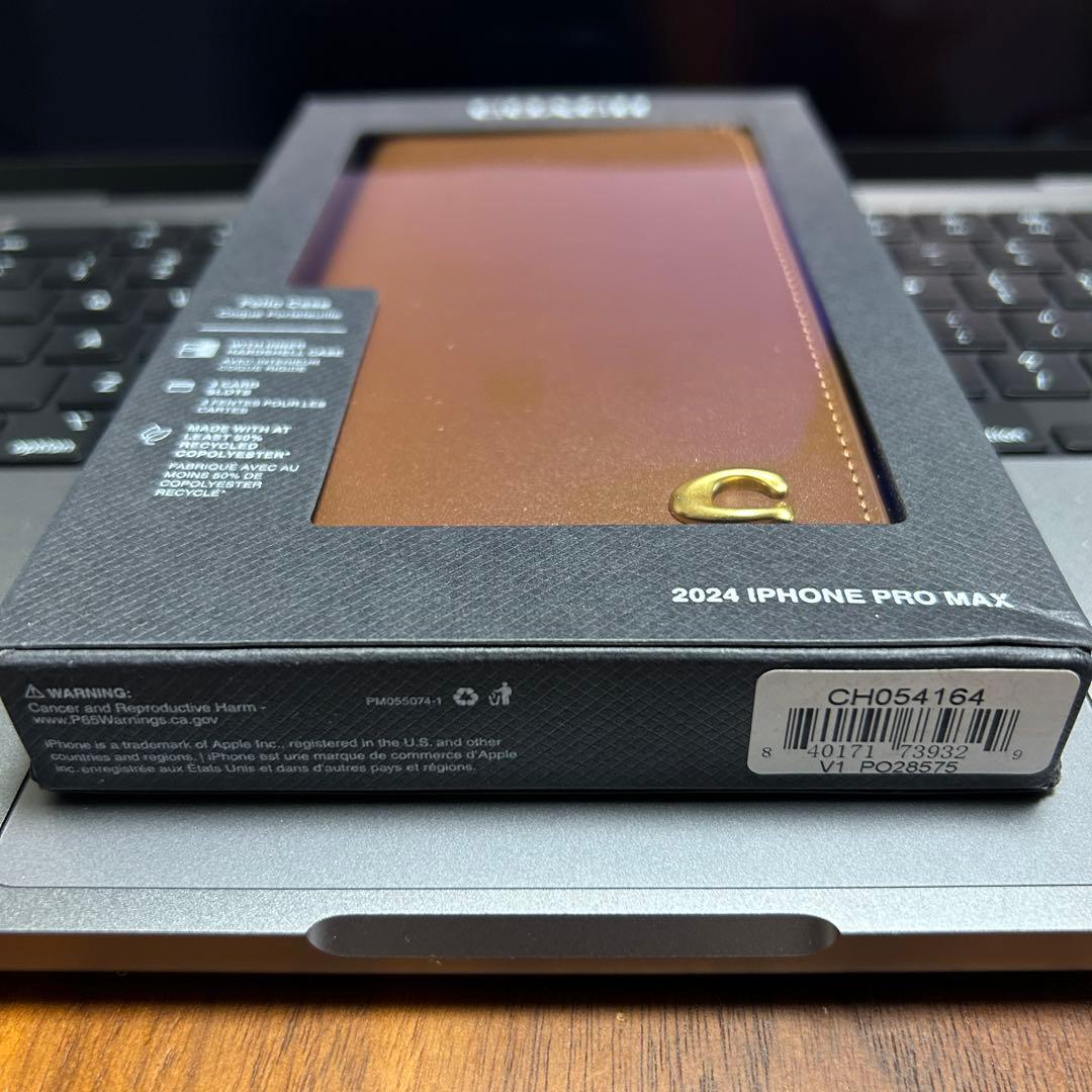 新品　COACH iPhone16 Pro Max 手帳型ケース