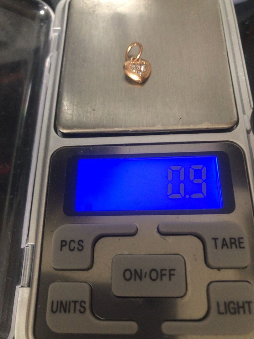 美品❤️ アガット　K10 ゴールド パヴェダイヤモンド ハート型チャーム