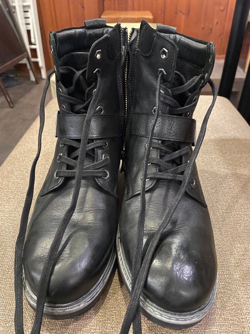 Harley-Davidson 黒ブーツ ジッパー付き　ハーレーダビッドソン