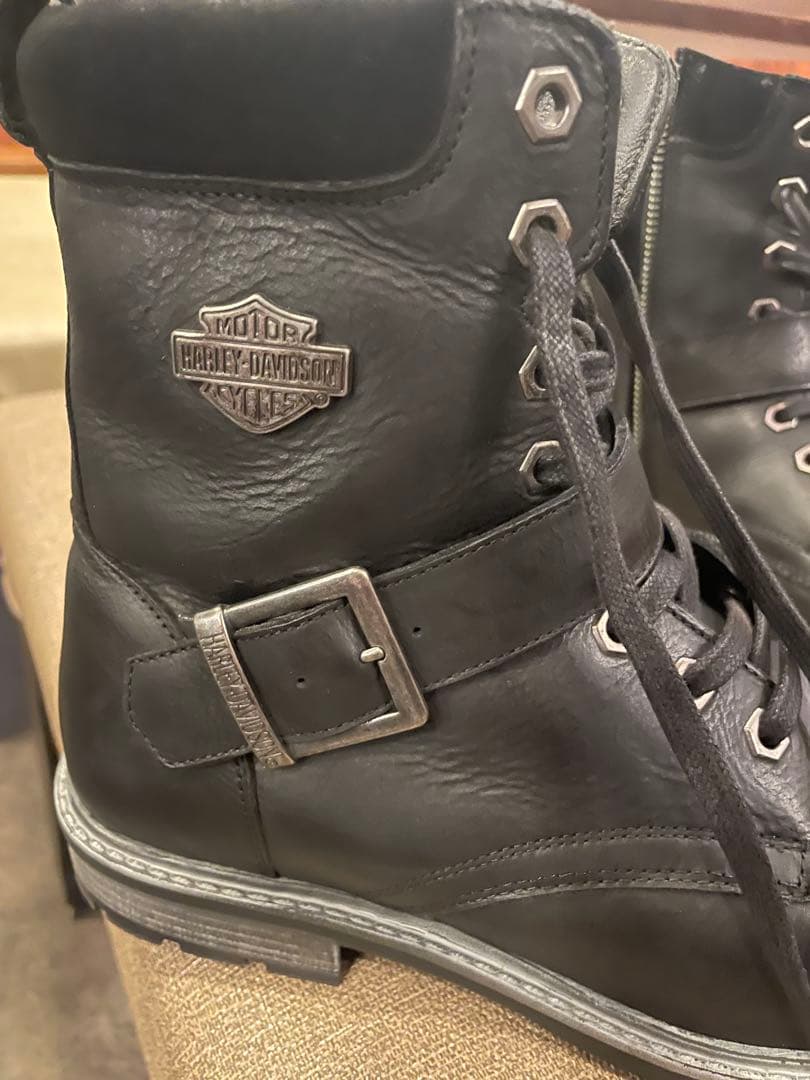 Harley-Davidson 黒ブーツ ジッパー付き　ハーレーダビッドソン