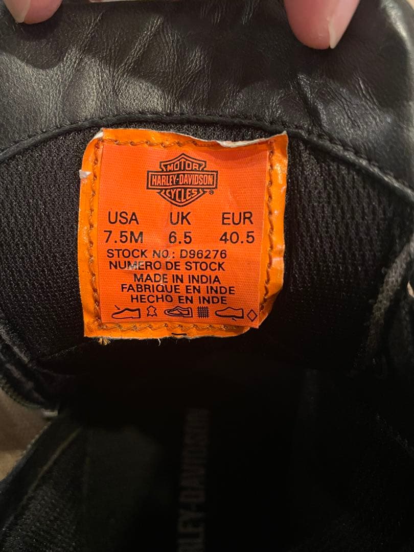 Harley-Davidson 黒ブーツ ジッパー付き　ハーレーダビッドソン