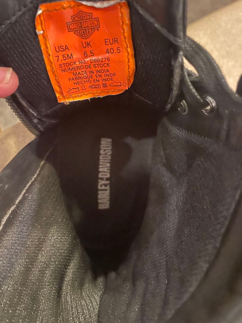 Harley-Davidson 黒ブーツ ジッパー付き　ハーレーダビッドソン