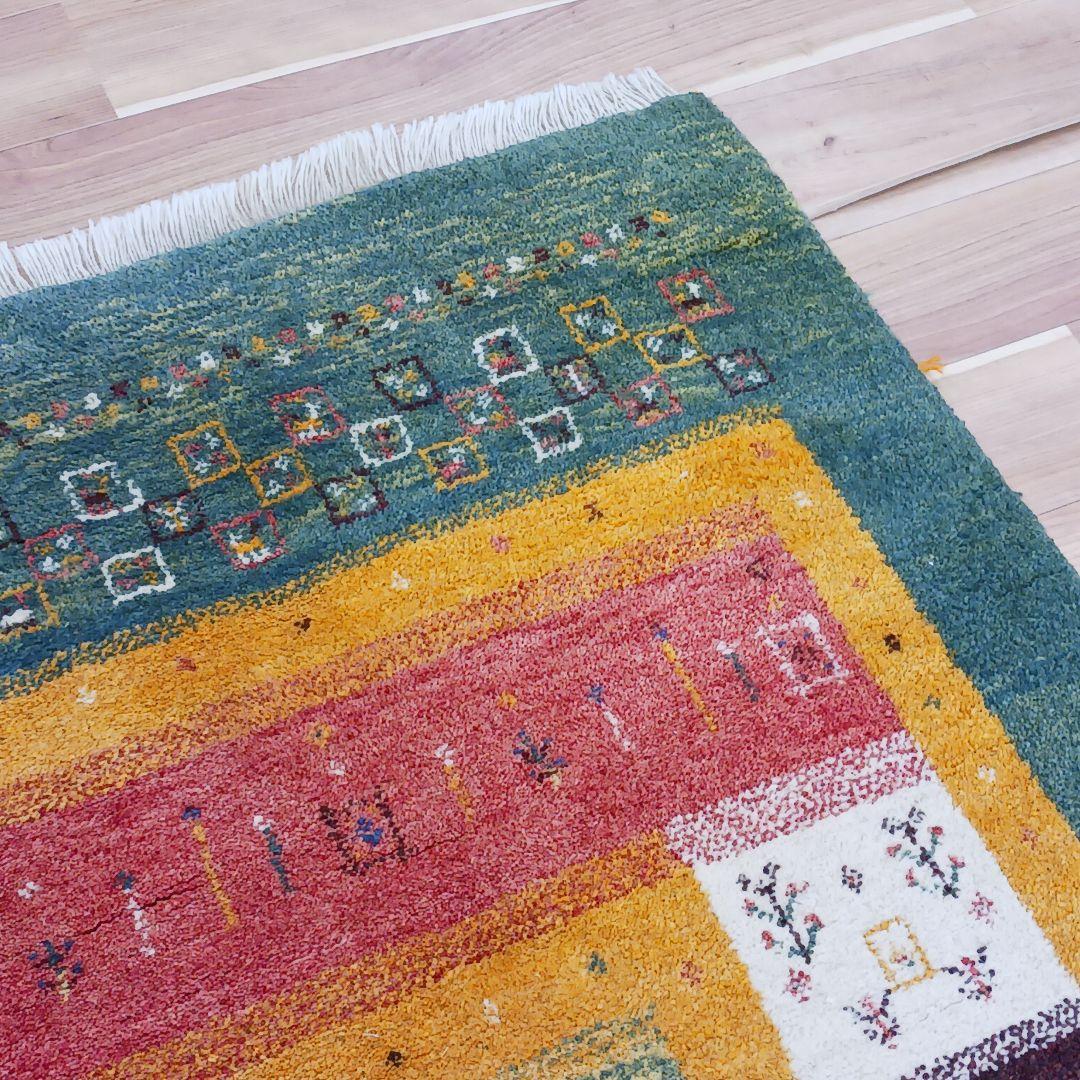 Y2874 ペルシャ絨毯 ギャッペ SHIRZA シラーズ産 ウール100％