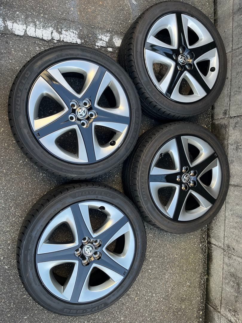 (バリ山)プリウス純正50ツーリングホイールタイヤ4本セット(ジャンク)