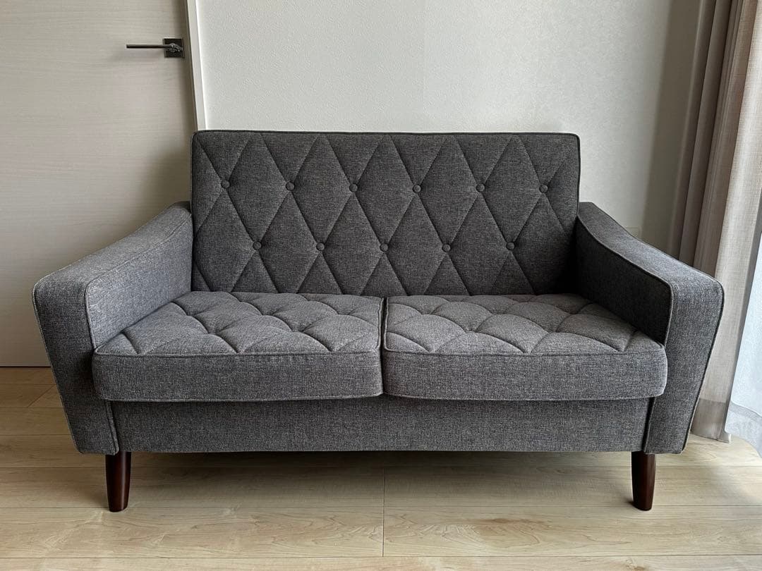 カリモク60 ロビーチェア 2シーター ベスパグレー 2人掛け