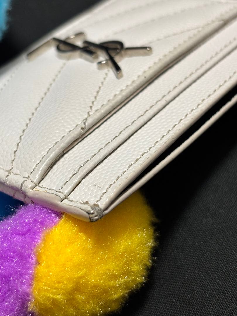 サンローラン モノグラム カードケース ホワイト 白