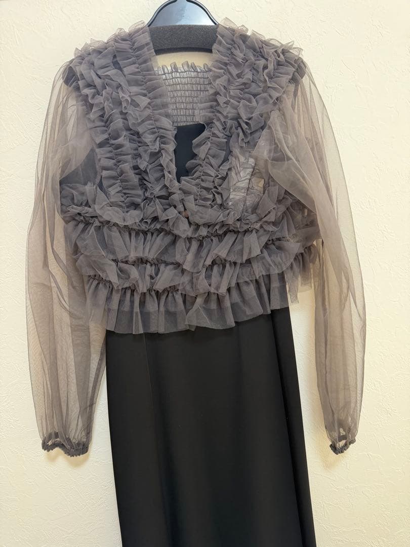 【新品未使用】DISCOATディスコートチュールフリルボレロ付きブラックドレス