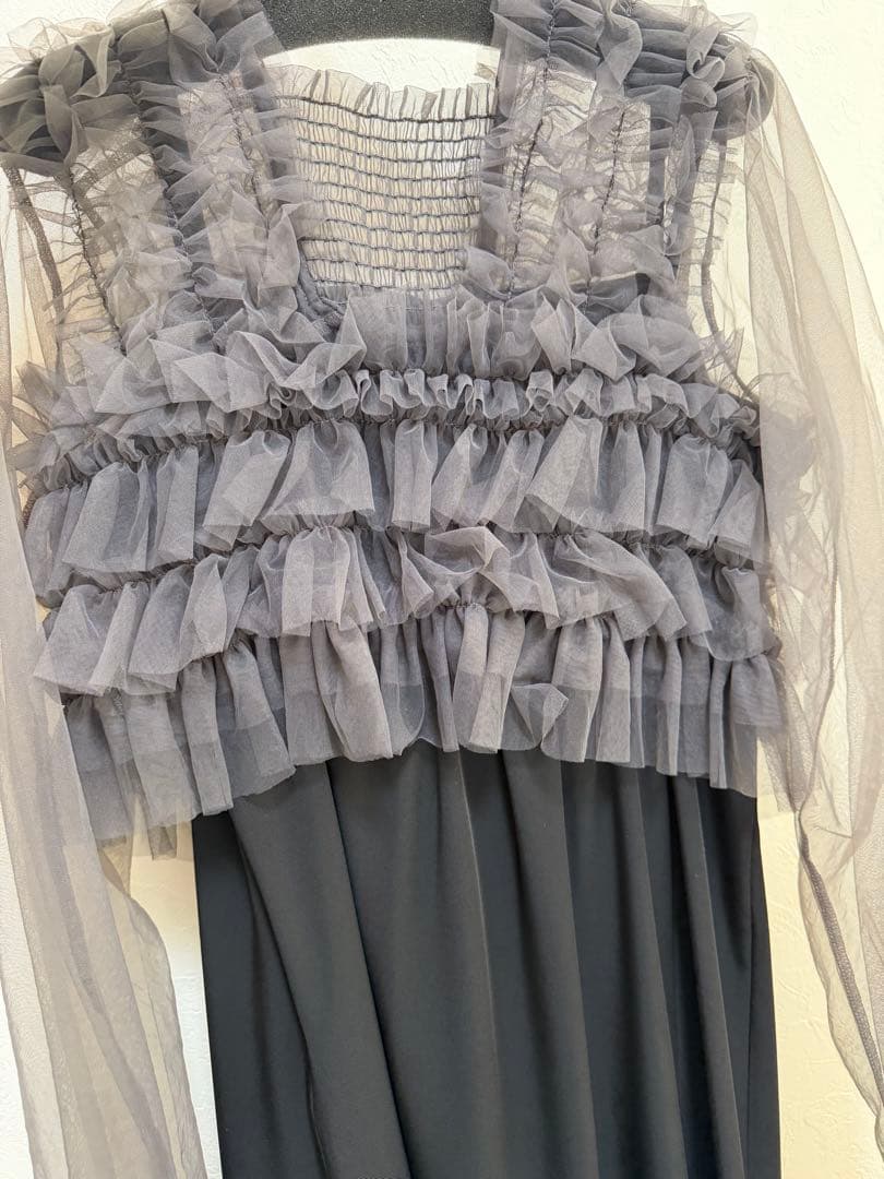 【新品未使用】DISCOATディスコートチュールフリルボレロ付きブラックドレス