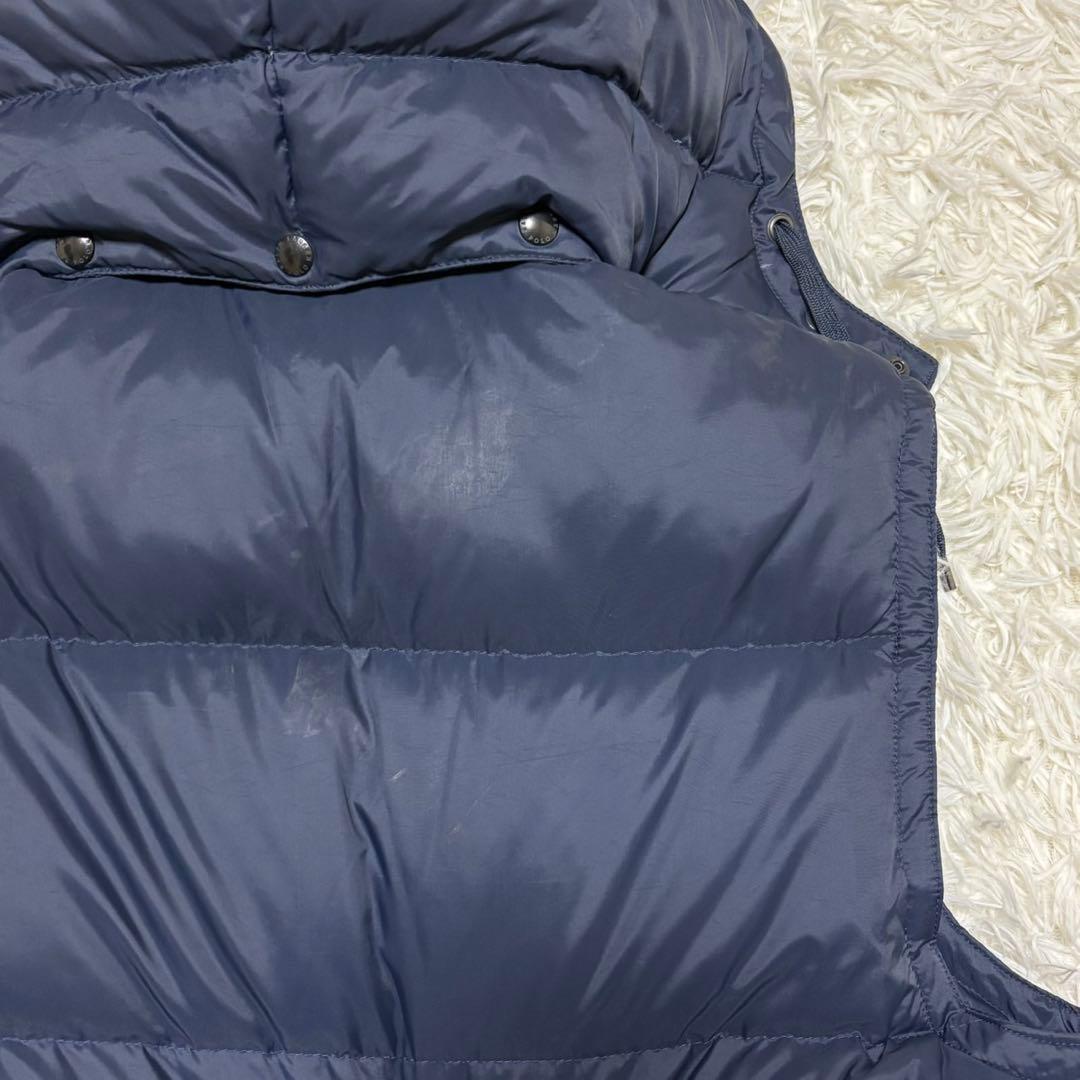 【ポロバイラルフローレン】ダウンベスト　2way ポニー刺繍　ネイビー L