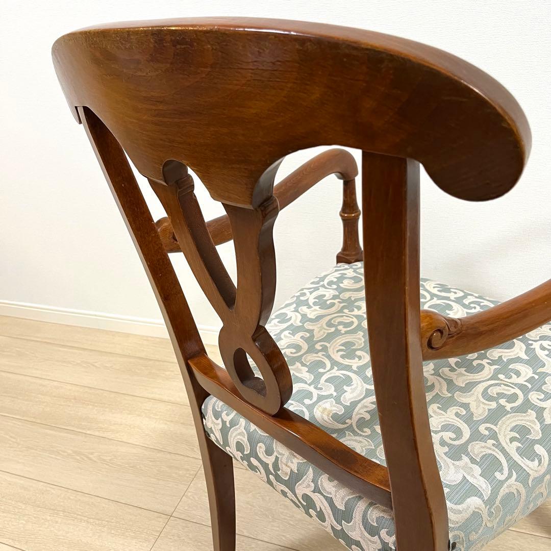 (け92)ブリティッシュデザイン アンティークアームチェア ダイニングチェア