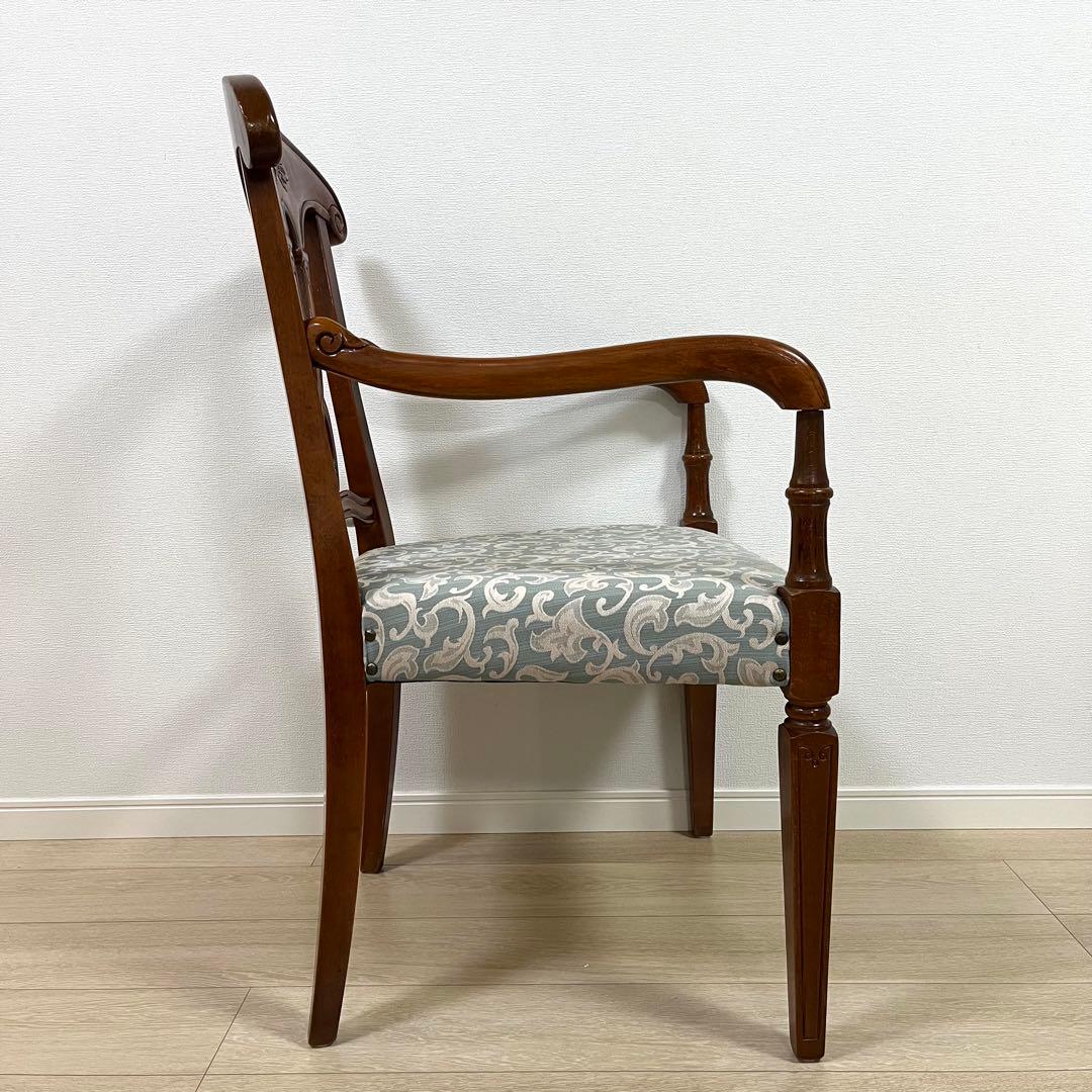 (け92)ブリティッシュデザイン アンティークアームチェア ダイニングチェア