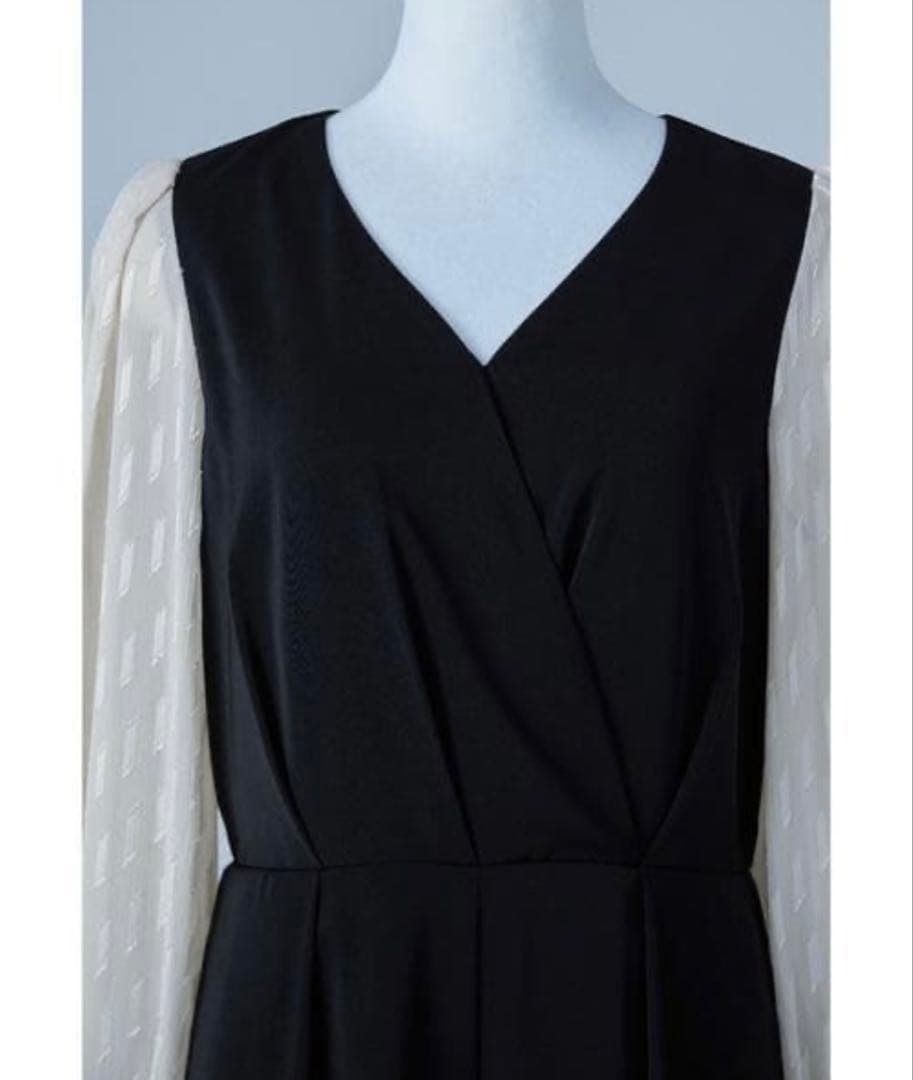 美品 niana カシュクールデザインパンツドレス オールインワン ドレス　黒