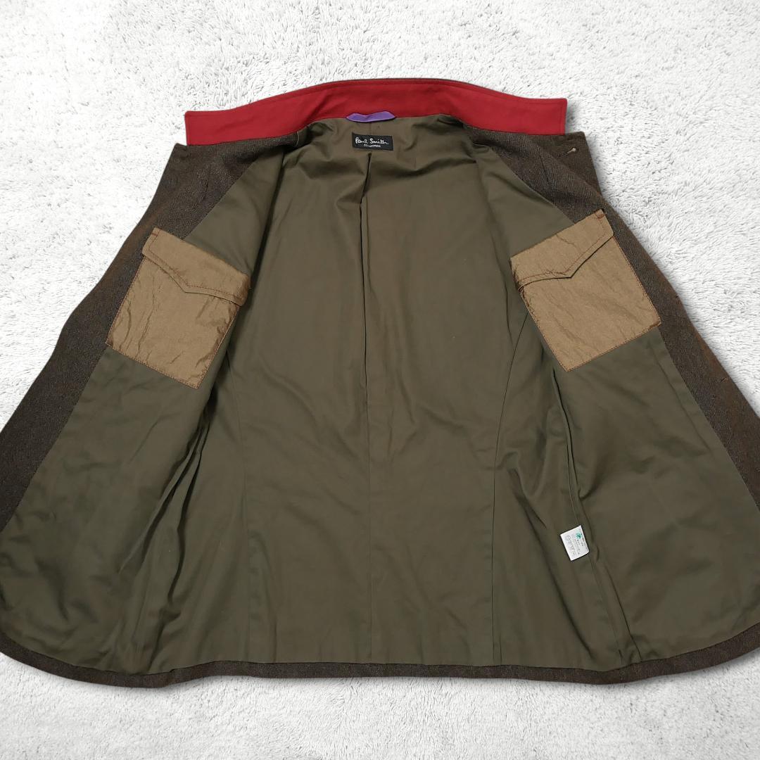 美品【ポールスミスコレクション】ウール サファリジャケット L 日本製 立襟 茶