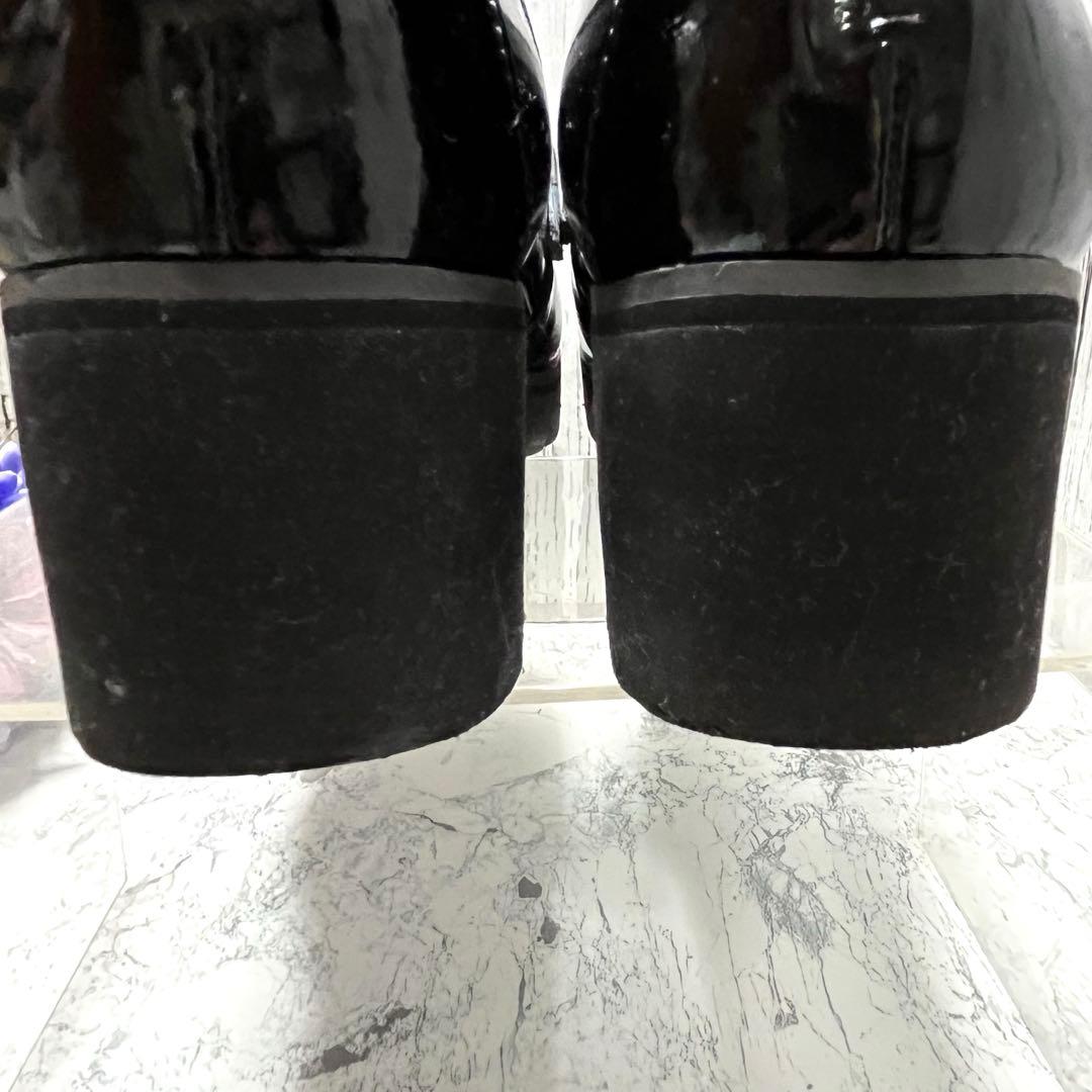 【極美品】ブソラ ヒールアップ ビットローファー エナメル (38)