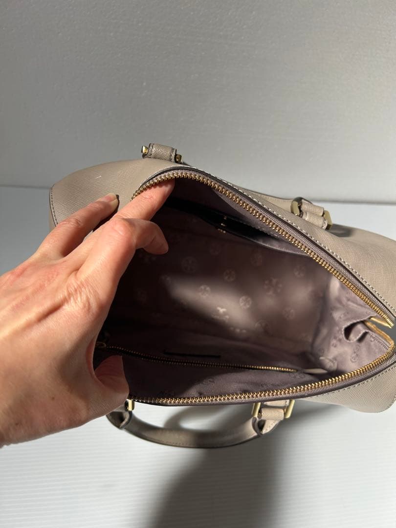 トリーバーチ ベージュ ハンドバッグ ショルダーベルト付