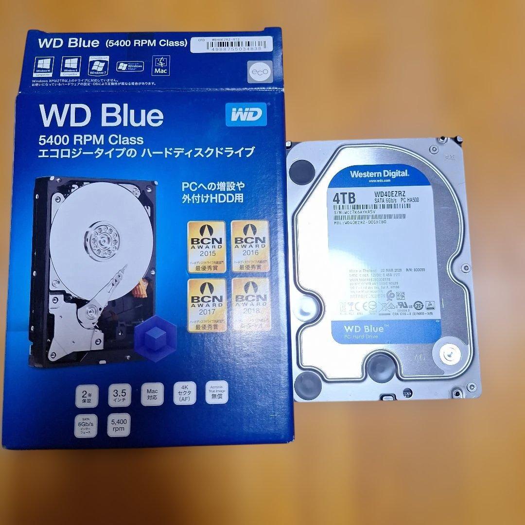 内蔵型ハードディスクドライブ WD Blue 4TB WD40EZRZ 5400 RPM