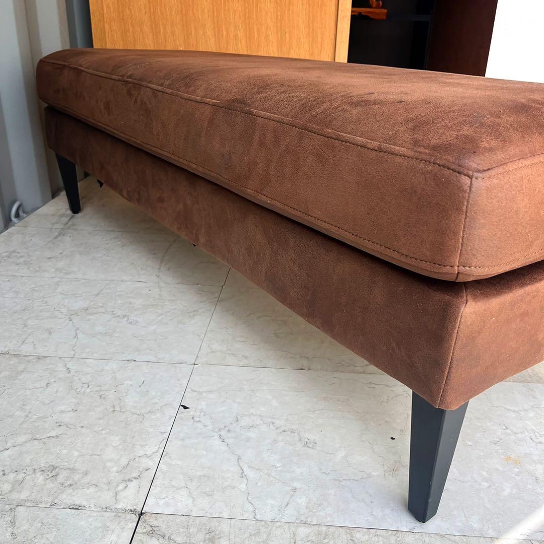 取付無料！クラッシュゲート グレス カフェ風おしゃれブラウンソファベンチ✨