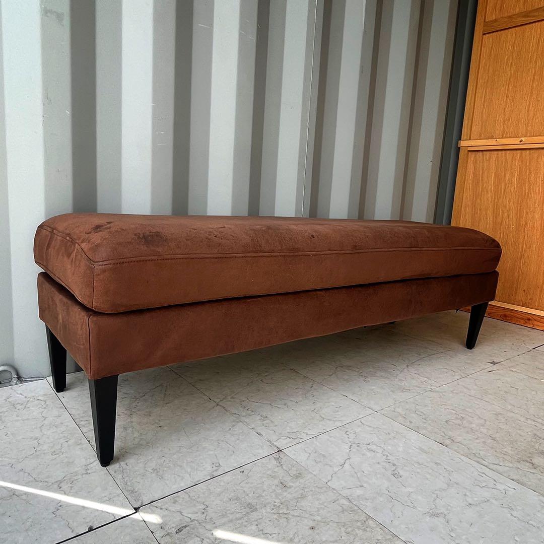 取付無料！クラッシュゲート グレス カフェ風おしゃれブラウンソファベンチ✨