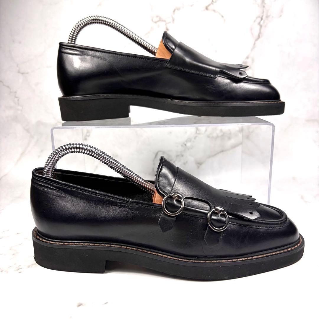 Luca Grossi レザー フリンジ モンクストラップ ブラック (23)