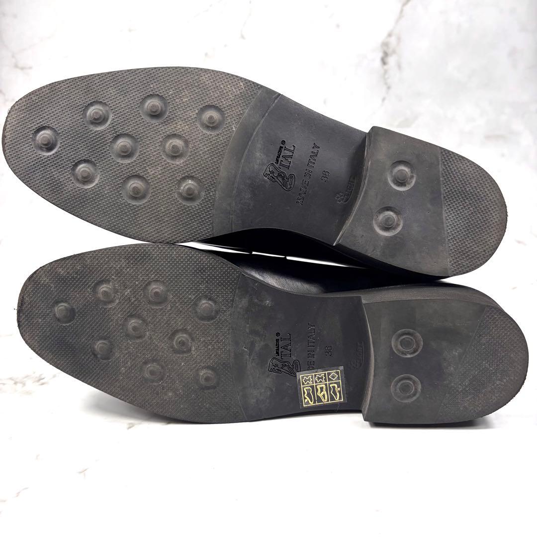 Luca Grossi レザー フリンジ モンクストラップ ブラック (23)