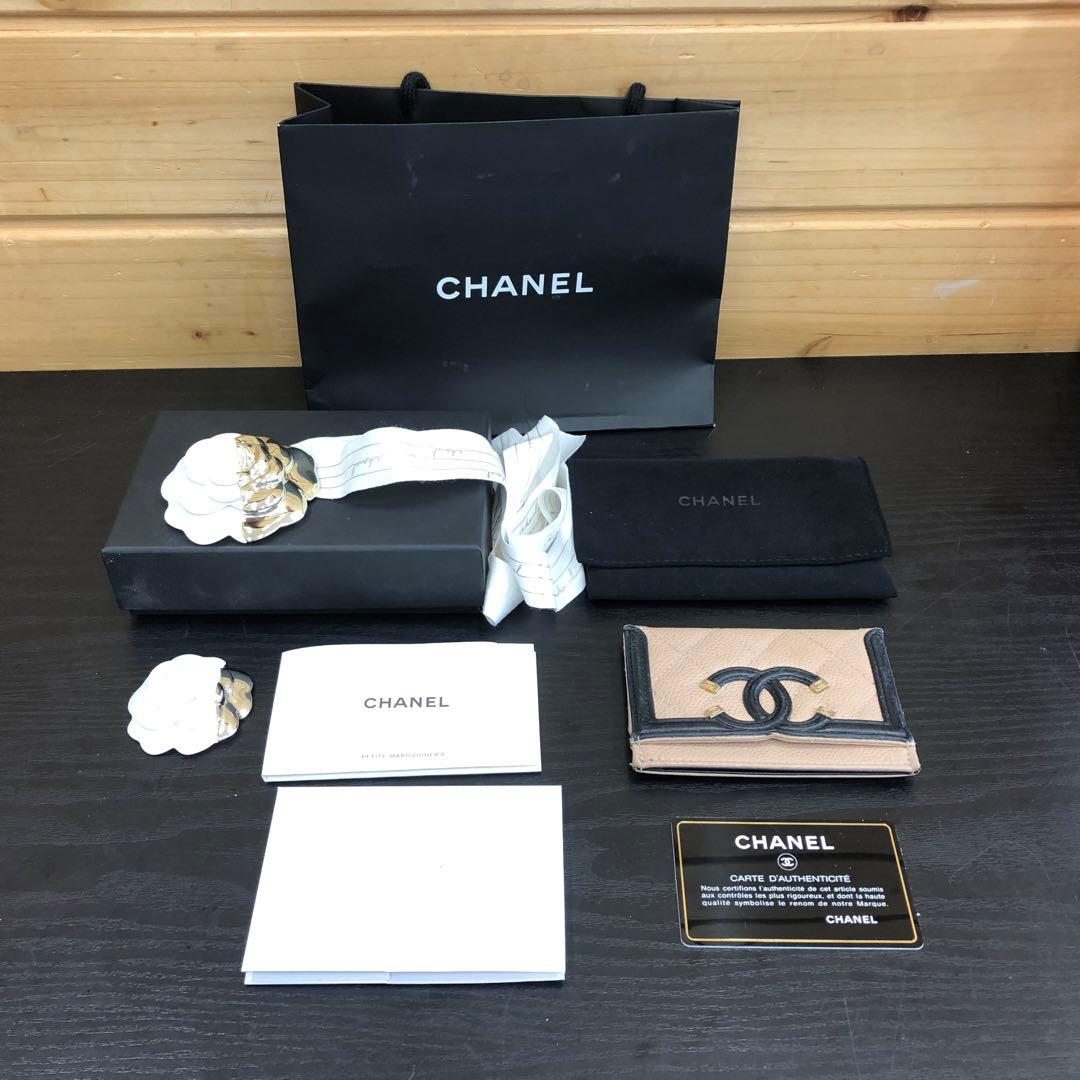 状態良好 正規品　CHANEL シャネル カードケース キャビアスキン