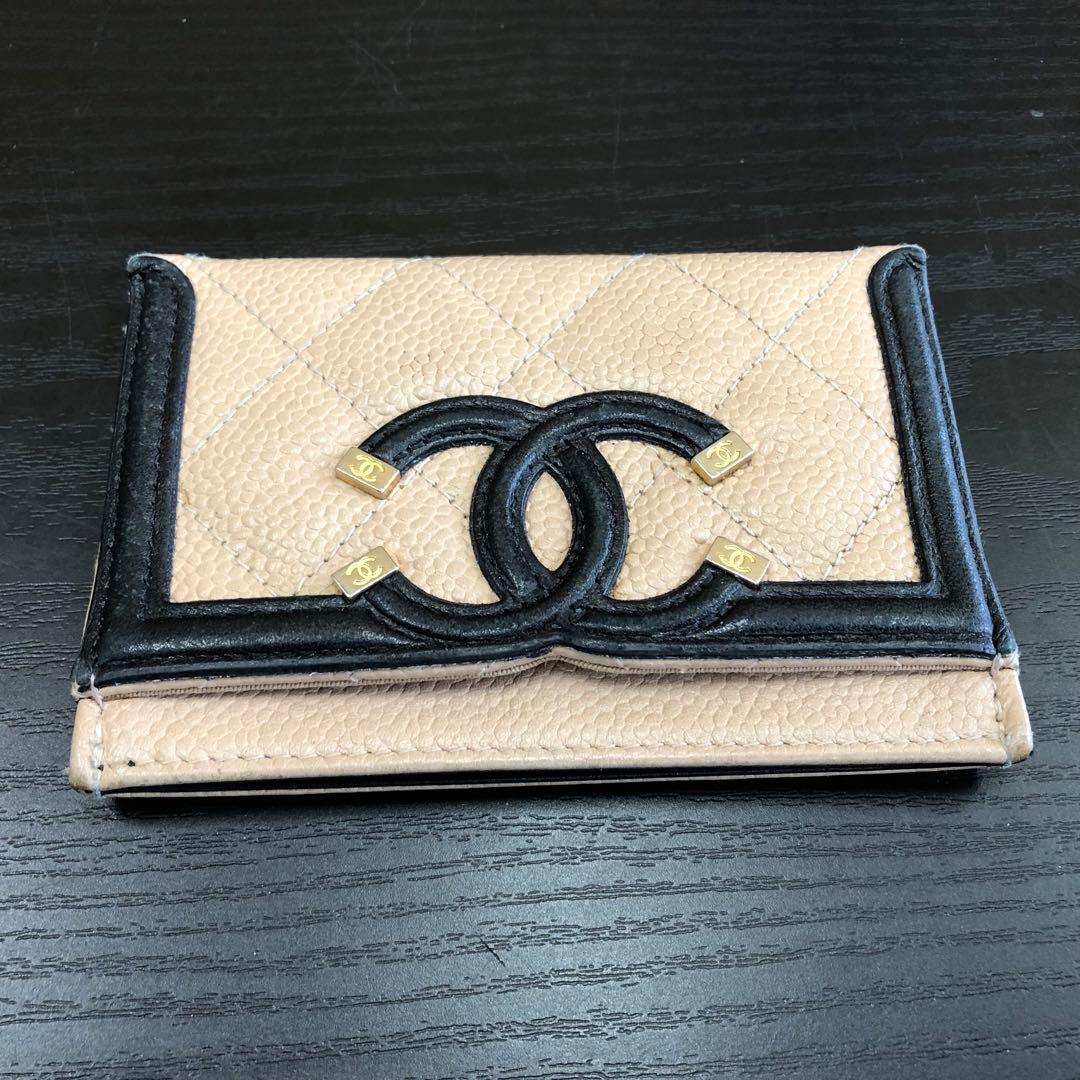 状態良好 正規品　CHANEL シャネル カードケース キャビアスキン