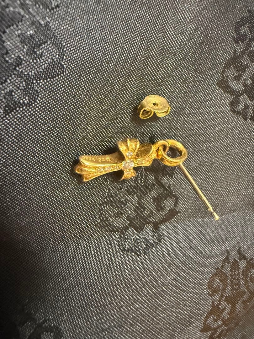 クロムハーツ　22k ベビーファット　パヴェダイヤピアス　インボイス付き