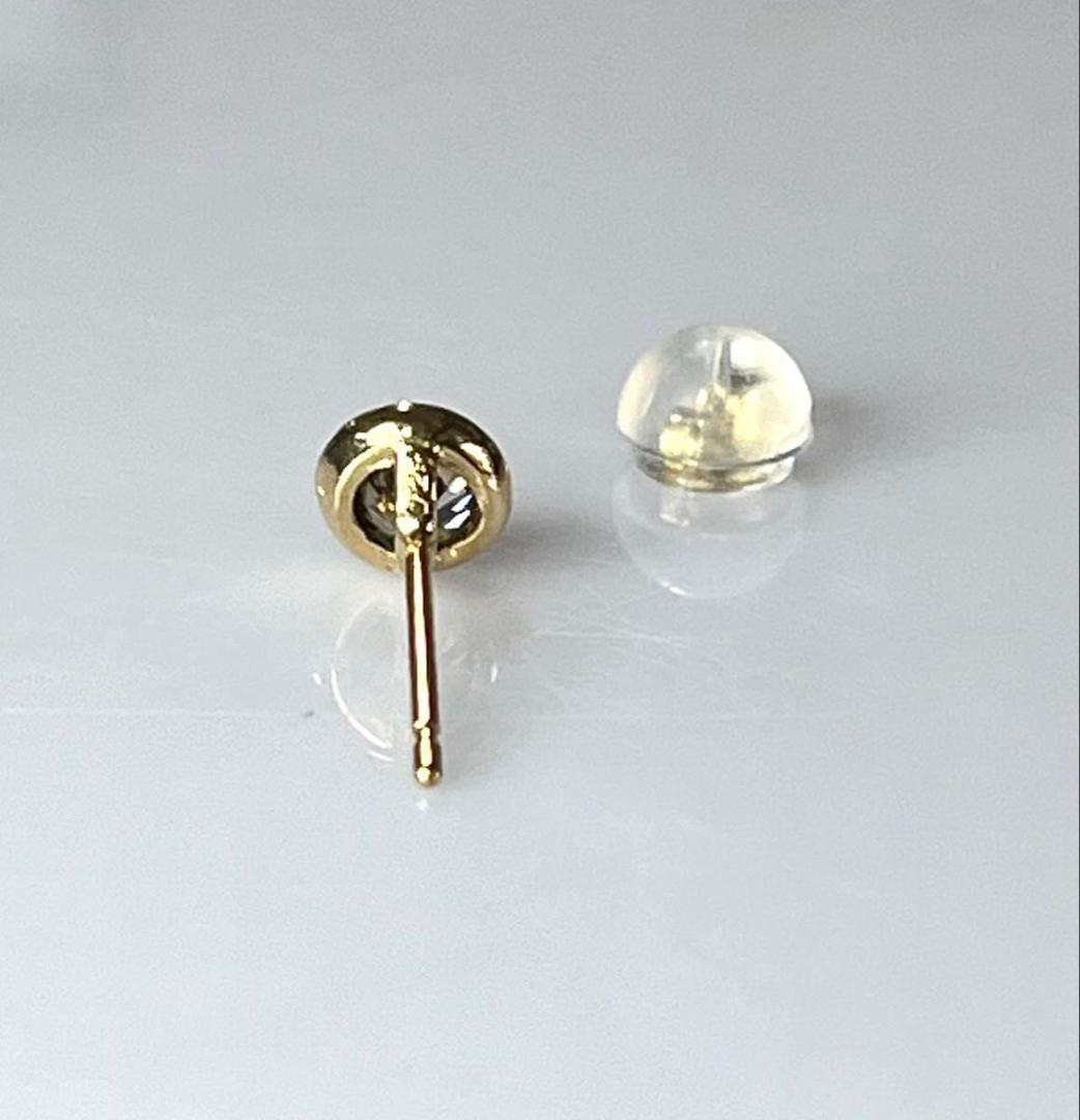 K18 天然ダイヤモンドフクリン片耳ピアス 0.25ct