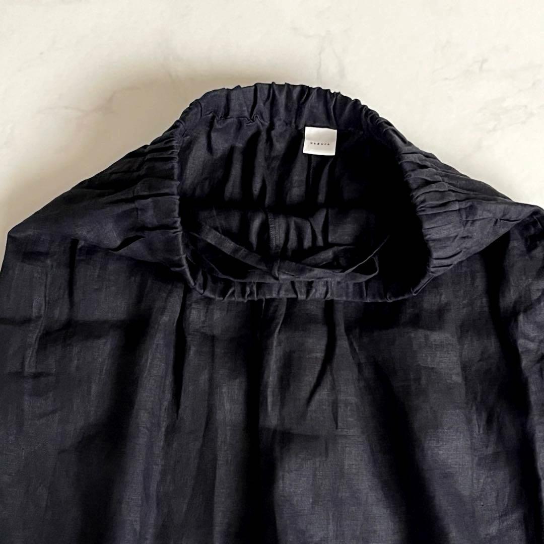 美品　かぐれ　リネンサルエルパンツ　ワイドパンツ　黒