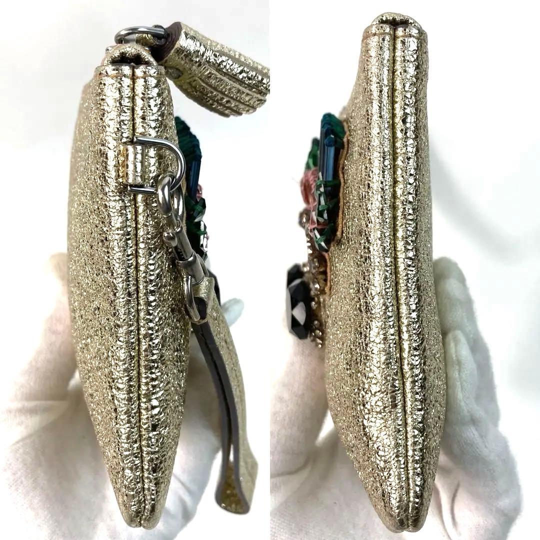 【美品・希少】アニヤハインドマーチ クラッチバッグ アイズ ラメ リストレット