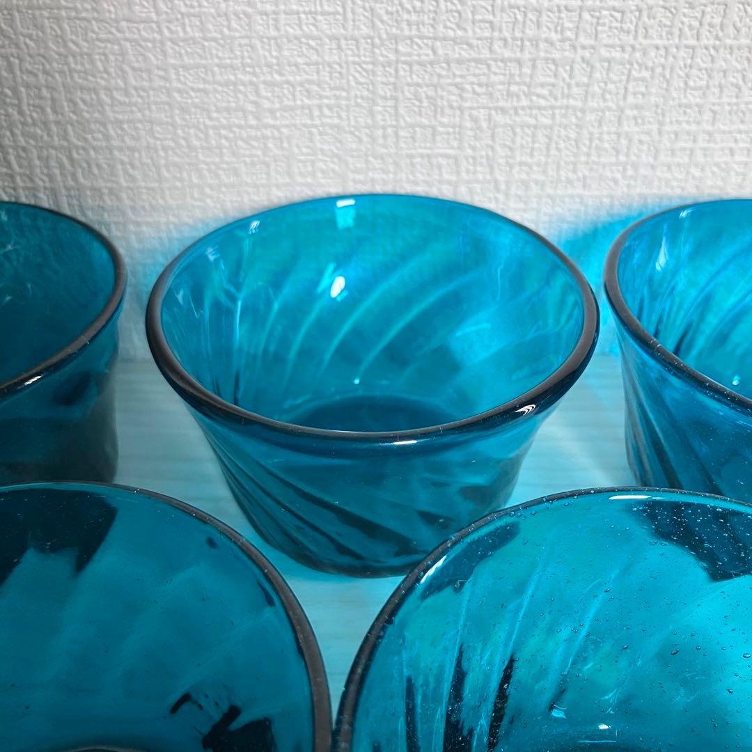 r*P様 38【倉敷ガラス】小谷眞三 翠小鉢6点セット