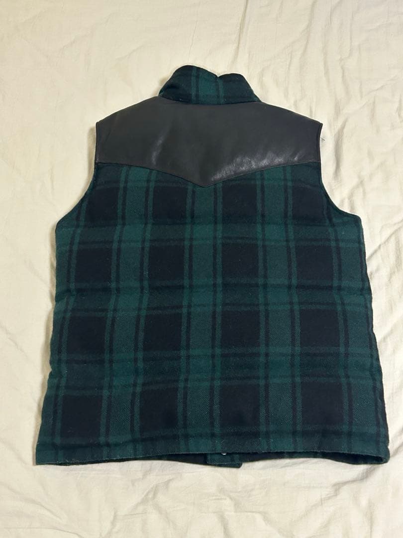 Ron Herman ロンハーマン ボア レザー ダウンベスト グリーン