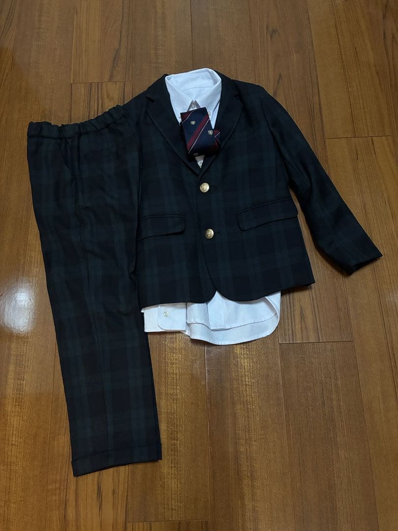 UNITED ARROWS ダークグリーンチェック スーツセット