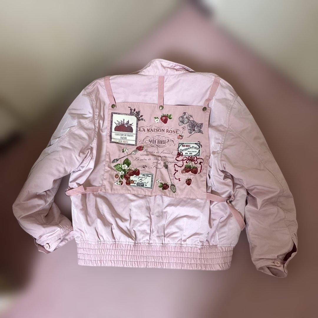 カールヘルム ピンク刺繍ブルゾンジャンパー 4(L)